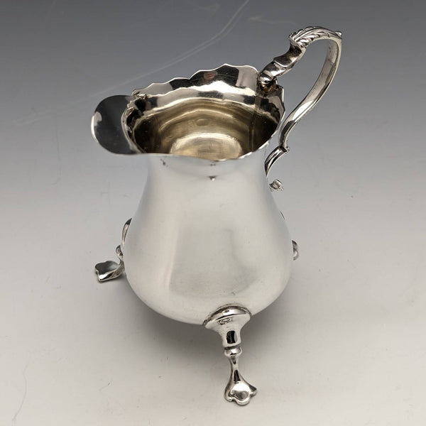 1908 British Antique Sterling Silver Cream Jug 84g George Unite